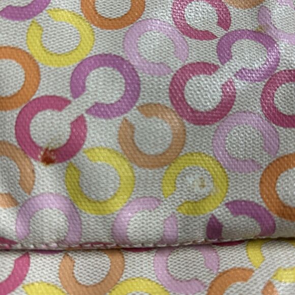 COACH Leah Signature Op Art Muti-color CC Shopper Tote Bag 13142 READ - Picture 14 of 16